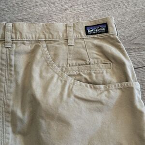 Vintage Patagonia Stand Up Shorts Beige Canvas Organic Cotton Mens Size 36